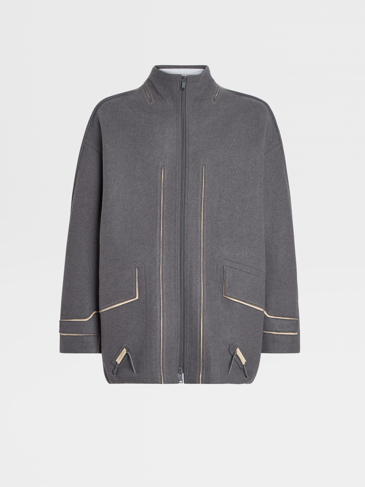 Wool and Cashmere Full Zipper Blouson
